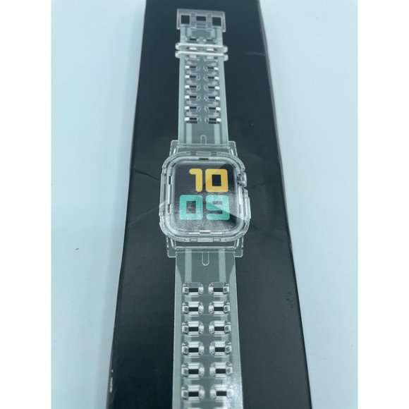 AHASTYLE Compatible with Apple Watch Clear Band Crystal Band with Rugged Bumper - Picture 1 of 7